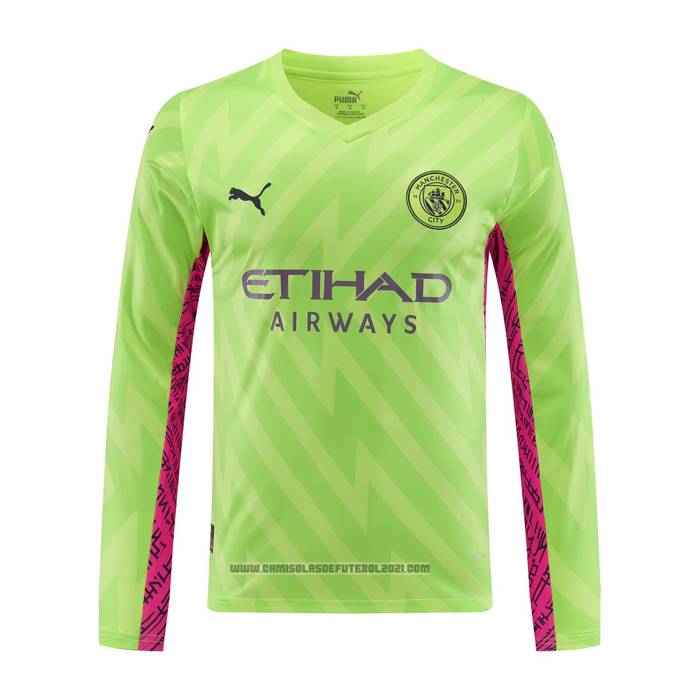 Camisola Manchester City Goleiro Manga Comprida 2023-2024 Verde